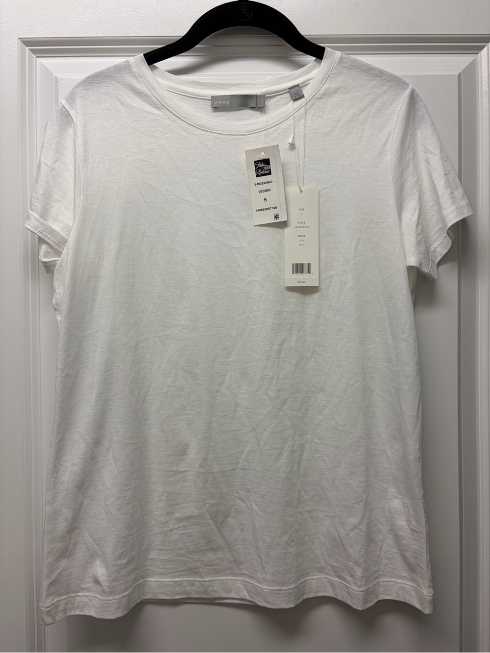 NWT Vince White Crewneck Cotton Short Sleeve Tee